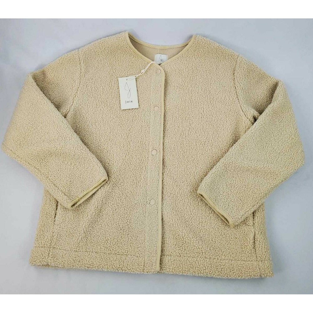 Joie women coat jacket pockets sherpa sz L $298